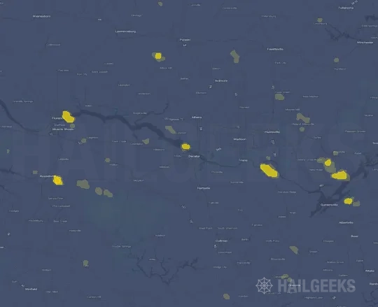 Hail map for Decatur, AL