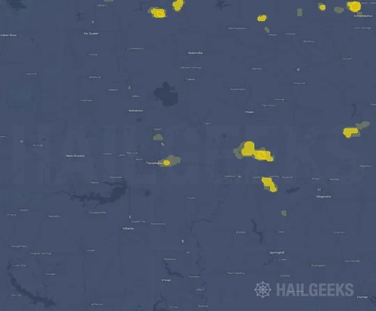 Hail map for Texarkana, AR on Jun 30, 2024