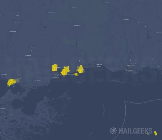 Hail map for Gulfport, MS