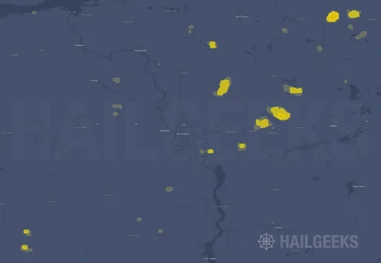 Hail map for Bismarck, ND