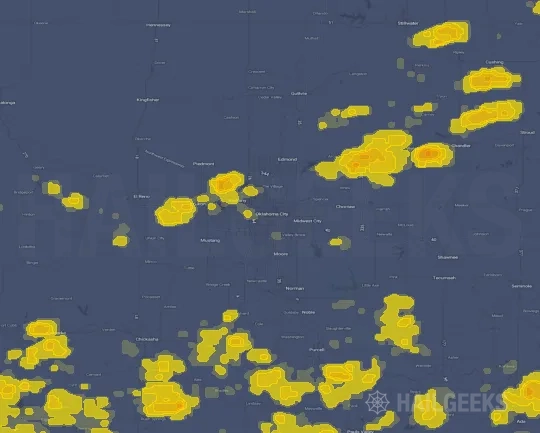 Hail map for Oklahoma City, OK