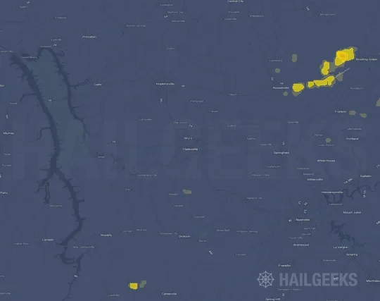 Hail map for Clarksville, TN