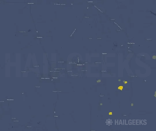 Hail map for Midland, TX