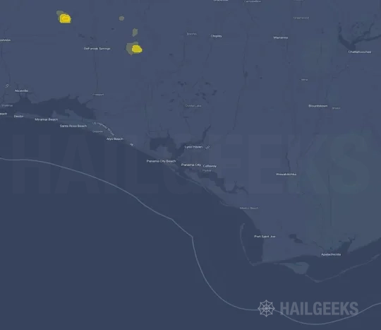 Hail map for Panama City, FL