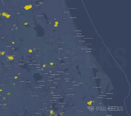 Hail map for Deltona, FL