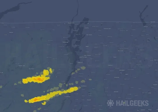 Hail map for Burlington, VT