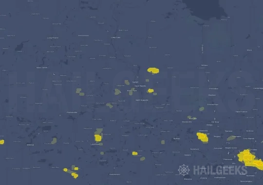 Hail map for St Cloud, MN
