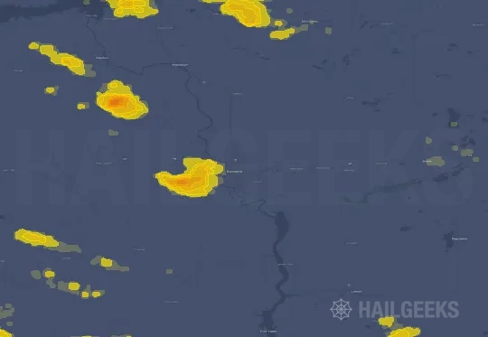 Hail map for Bismarck, ND