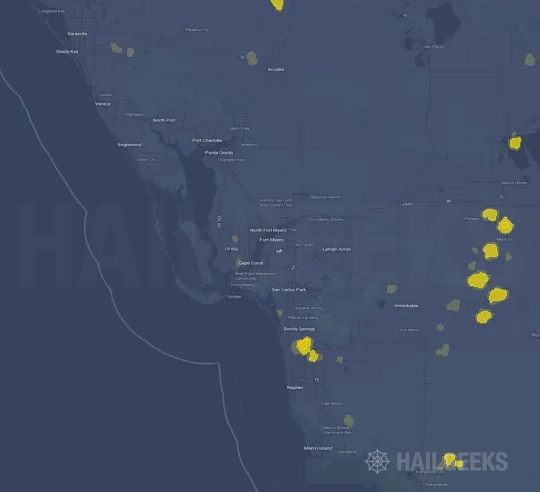 Hail map for Fort Myers, FL