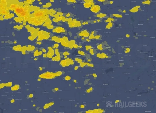 Hail map for Madison, WI