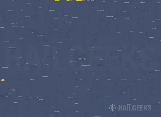 Hail map for Sioux City, IA