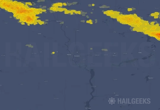 Hail map for Bismarck, ND