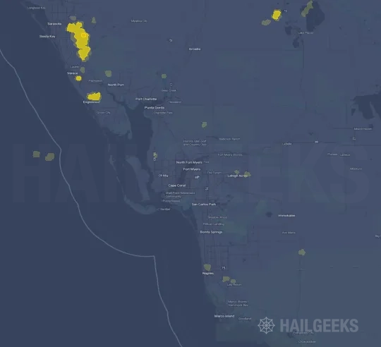 Hail map for Fort Myers, FL