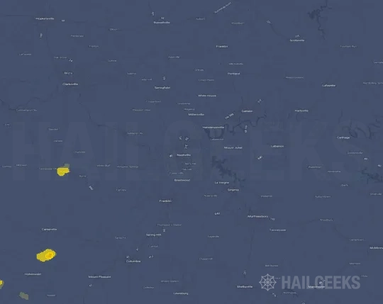 Hail map for Nashville, TN