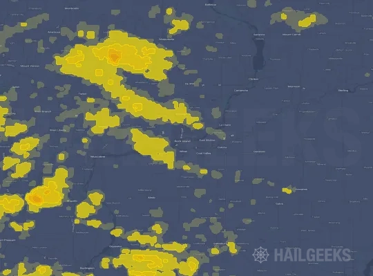 Hail map for Davenport, IA