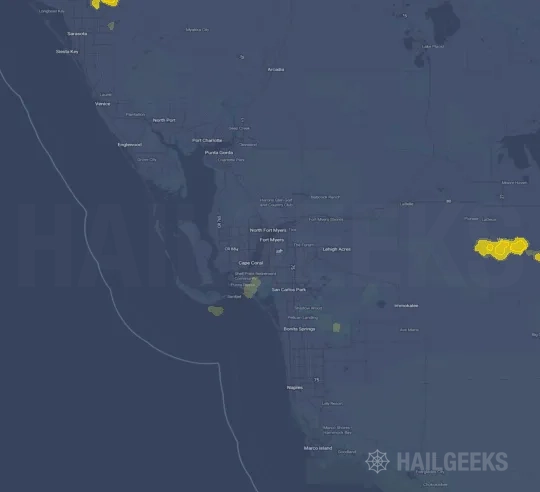 Hail map for Fort Myers, FL