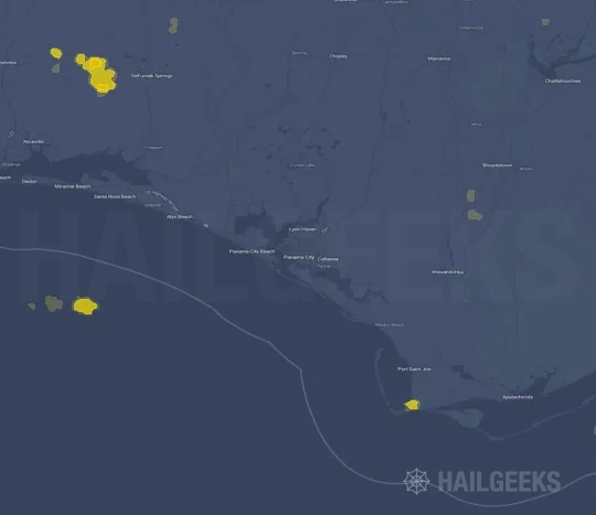 Hail map for Panama City, FL