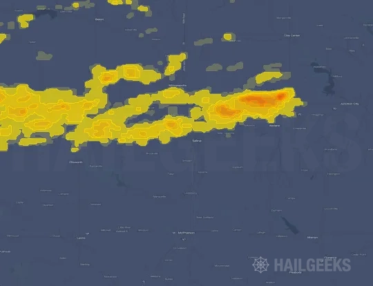Hail map for Salina, KS