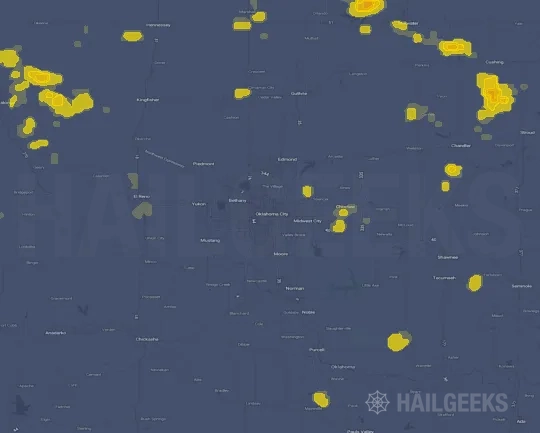 Hail map for Oklahoma City, OK
