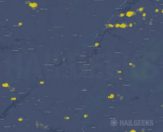 Hail map for Chattanooga, TN