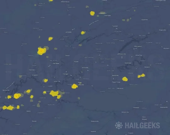 Hail map for Knoxville, TN