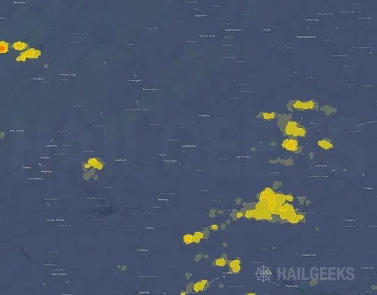 Hail map for Lynchburg, VA