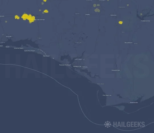 Hail map for Panama City, FL