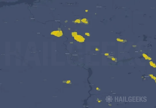 Hail map for Bismarck, ND