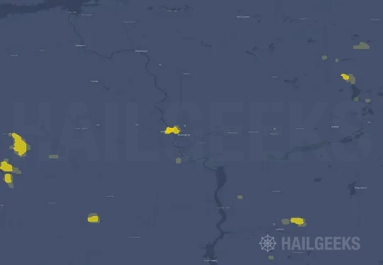 Hail map for Bismarck, ND