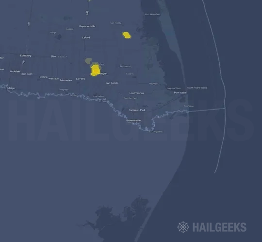 Hail map for Brownsville, TX