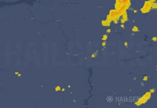 Hail map for Bismarck, ND