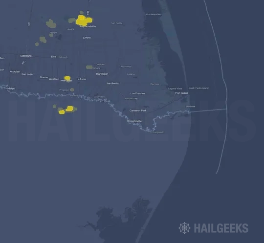 Hail map for Brownsville, TX