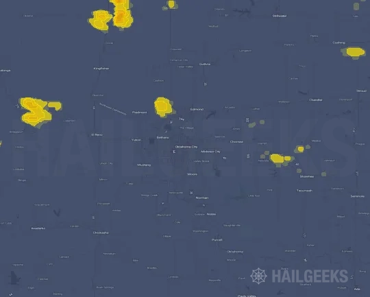 Hail map for Oklahoma City, OK