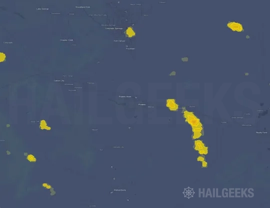 Hail map for Pueblo, CO