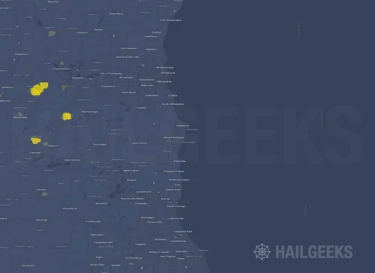 Hail map for Racine, WI