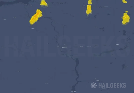 Hail map for Bismarck, ND