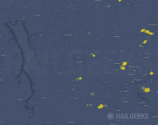 Hail map for Clarksville, TN