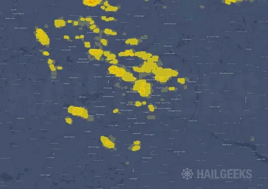 Hail map for Minneapolis, MN