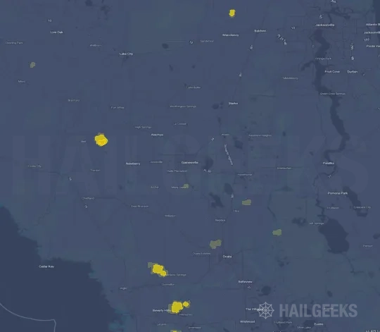 Hail map for Gainesville, FL on Jul 24, 2024