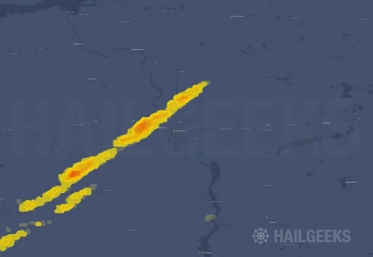 Hail map for Bismarck, ND