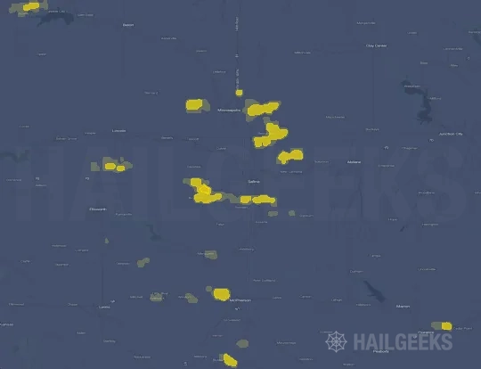 Hail map for Salina, KS
