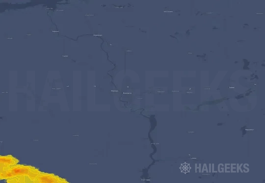 Hail map for Bismarck, ND
