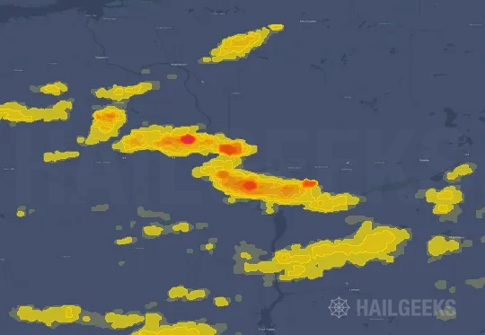 Hail map for Bismarck, ND