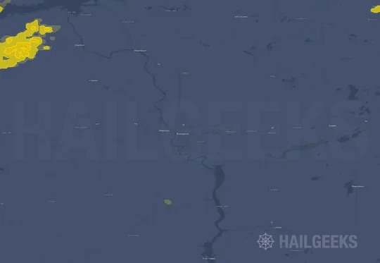 Hail map for Bismarck, ND