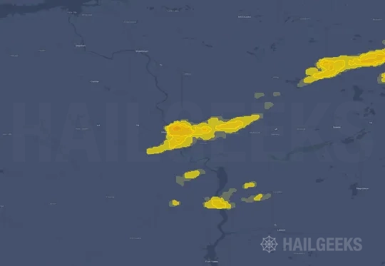 Hail map for Bismarck, ND