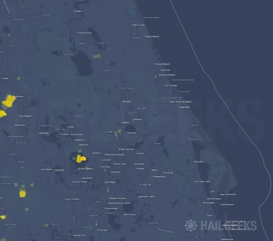 Hail map for Deltona, FL on Jul 31, 2024