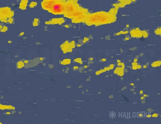 Hail map for Salina, KS