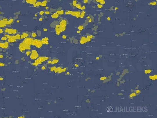 Hail map for Springfield, IL