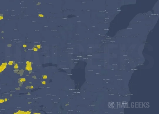 Hail map for Appleton, WI on Aug 1, 2024