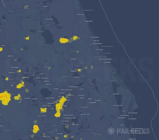 Hail map for Deltona, FL